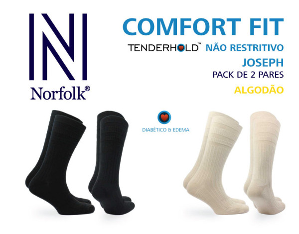 Meia pe diabetico e edema 35/38  preto  Pack