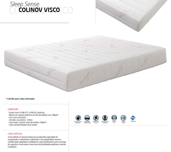 Colchão Colinov visco basic 1900x1400x200mm
