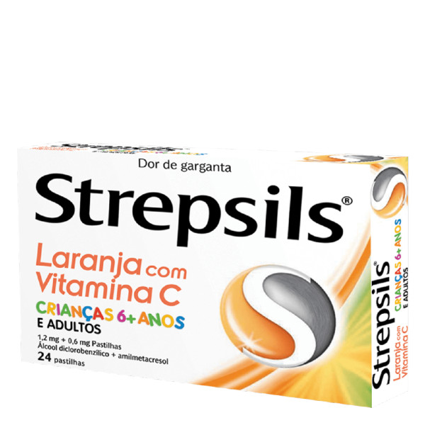 Strepsils Laranja Vitamina C 36 Pastilhas Criança e Adultos
