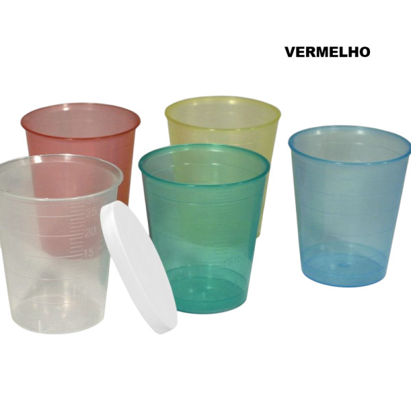 Copo medicação unidose 30ml Vermelho