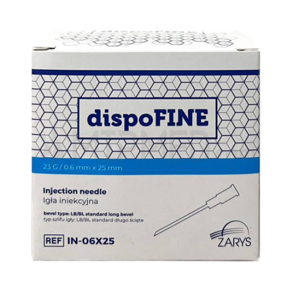 Agulha hipodérmica estéril 23g (0.6x25) cx100 uni.