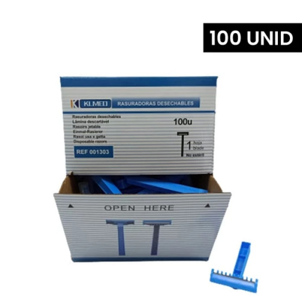 Gilete Descartável Azul Eco (1 lâmina) x100
