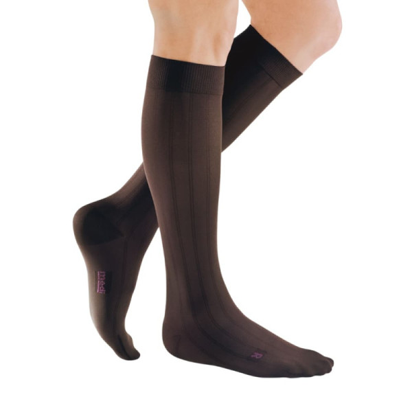 Meia elastica for men até ao joelho ccl2 par (CASTANHO, PE FECHADA, IV)