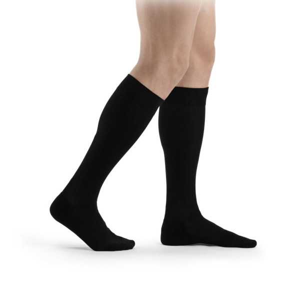 Meia Elástica, Até ao Joelho, Classe 2, c/Biqueira (XL, PRETO, NORMAL)
