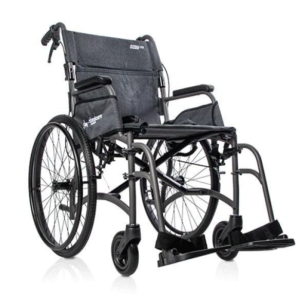 Saby-31 Lite: Cadeira de Rodas Alumínio (Assento 42cm, CINZA)