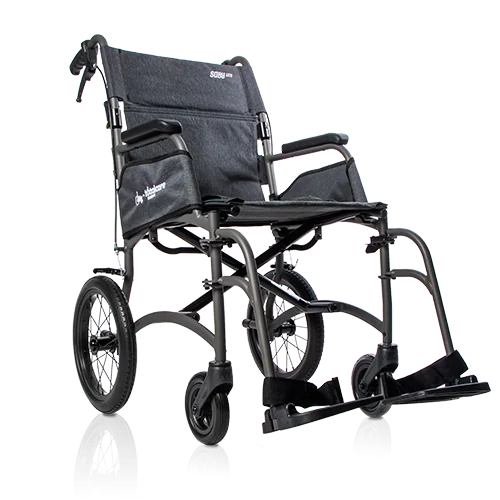 Saby-30 Lite: Cadeira de Rodas Alumínio (Assento 42cm, CINZA)