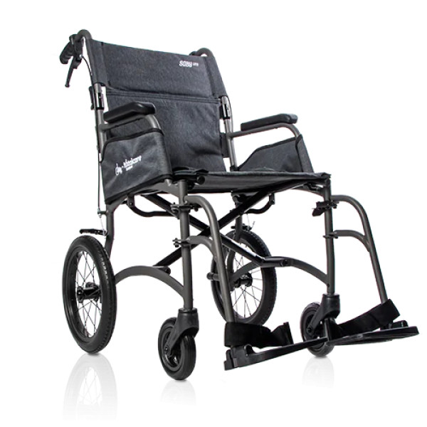 Saby-30 Lite: Cadeira de Rodas Alumínio (Assento 42cm, CINZA)
