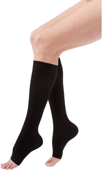 Meia elastica cl.2 comfort (PRETO, PE ABERTO, IV)