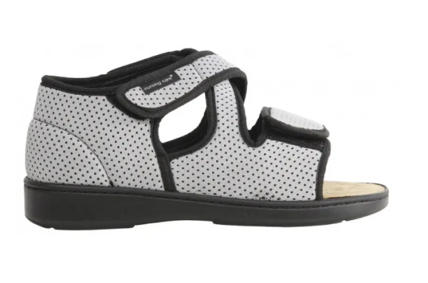 Sandália NURSING CARAMULO M9TF1 | Conforto e Ajuste | Velcros | Cinza (Tam. 38)
