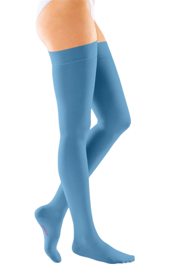 Meia elastica ccl2 c/ banda fixação plus (AZUL, PE ABERTO, II)