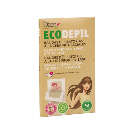 Bandas de cera depilatorias faciais x16 EcoDepil