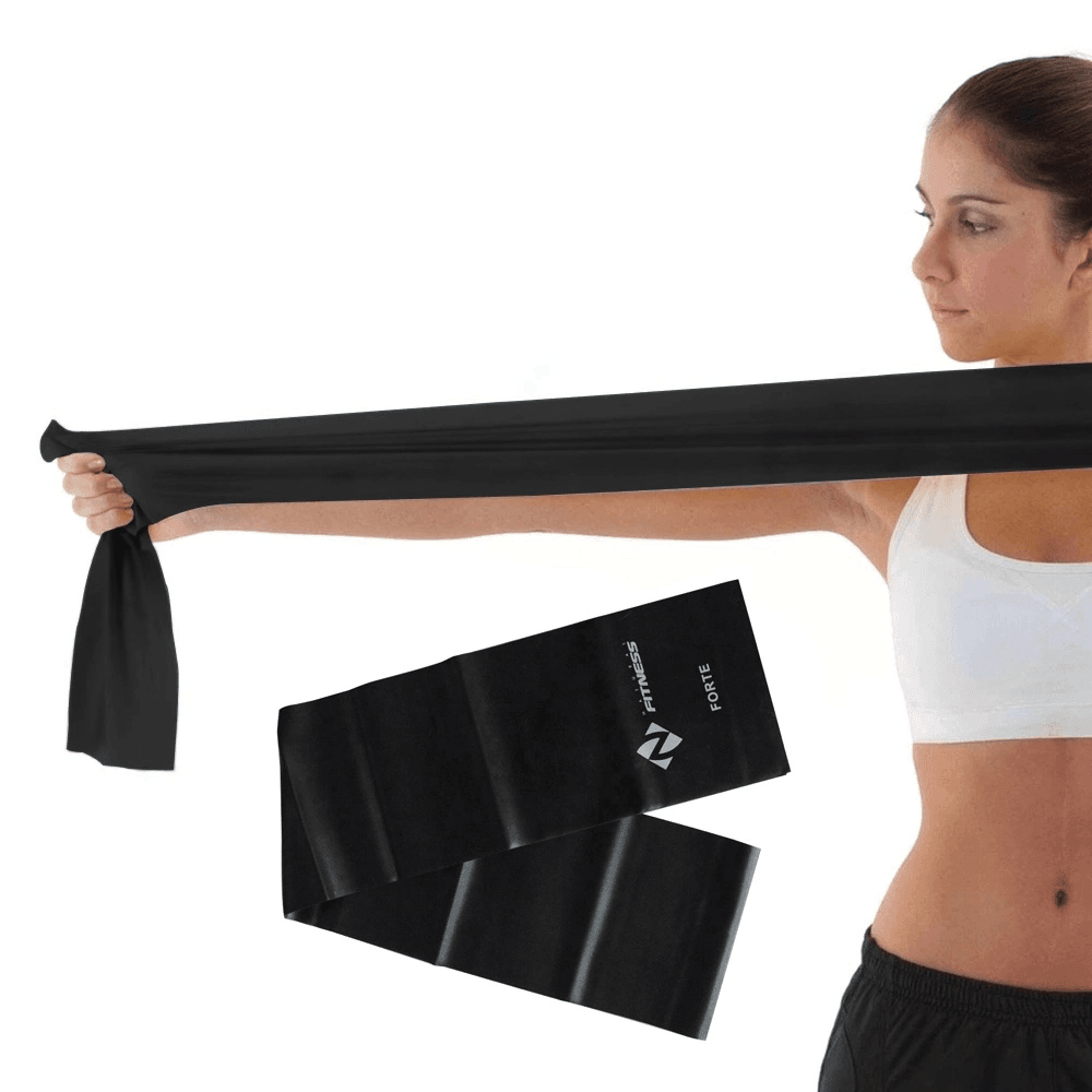 Banda Tipo Thera-Band Resistência Elástica | Level 5 Extra Difícil | Preto 45,5m