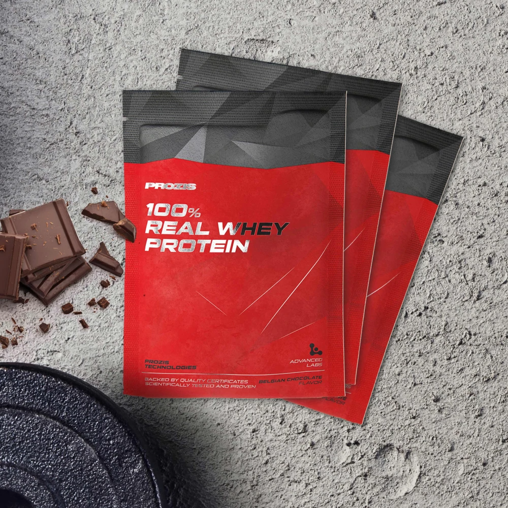 Sachet 100% Real Whey Protein | 30g | Sabor Chocolate Belga | Dose Individual