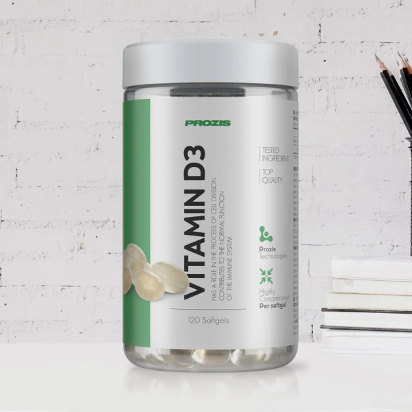 Prozis Vitamina D3 1000 UI | 120 Cápsulas | Suporte Ósseo e Imunitário | Ref. 136172