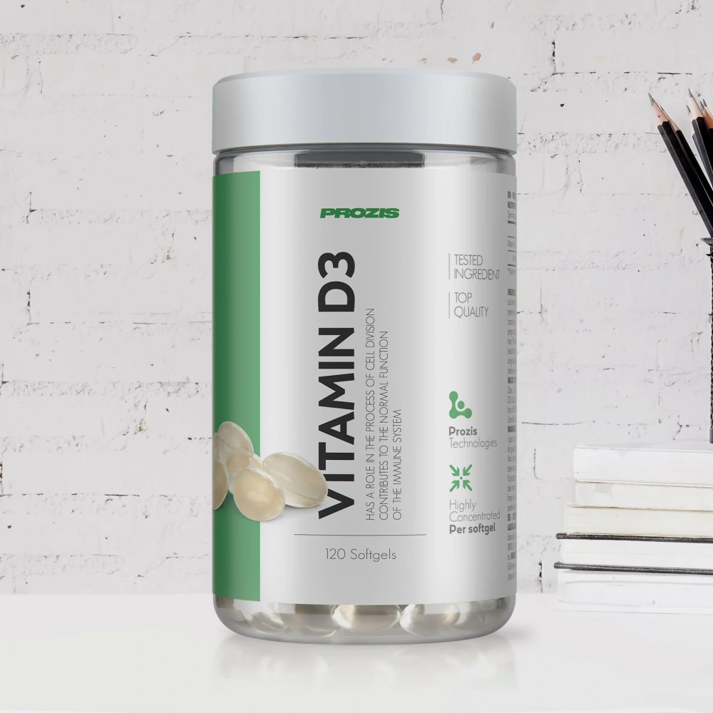 Prozis Vitamina D3 1000 UI | 120 Cápsulas | Suporte Ósseo e Imunitário | Ref. 136172