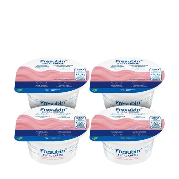 Fresubin 2 Kcal Creme | Suplemento Nutricional Oral | Sabor Morango Silvestre | 4x125g