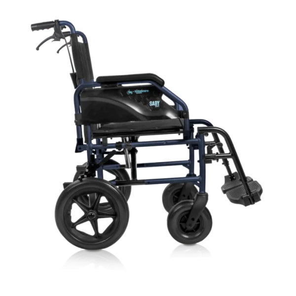 Cadeira de Rodas Manual SABY-20 | Encartável em Aço | Travão de Acompanhante | Suporta 120kg