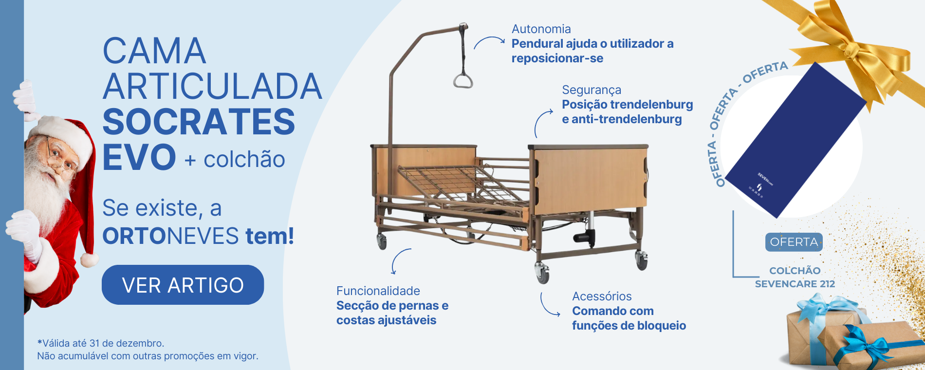 Cama Socrates Evo + Pendural + Colchão Sevencare 212 Cama Socrates Evo + Pendural + Colchão Sevencare 212