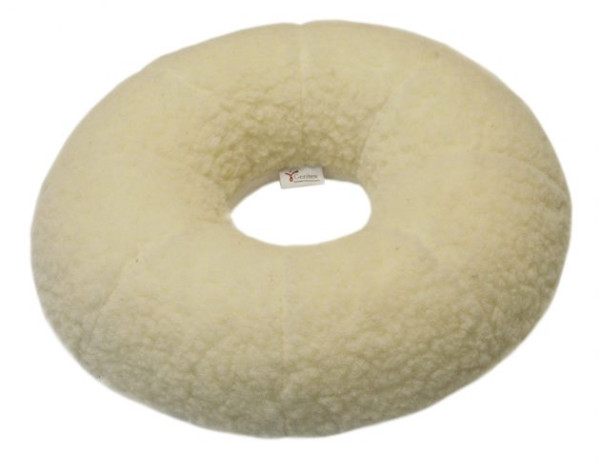 Coxim circular anti escara lã natural