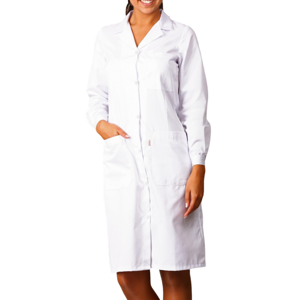 Bata manga comprida mulher apertar à frente (L) (L)