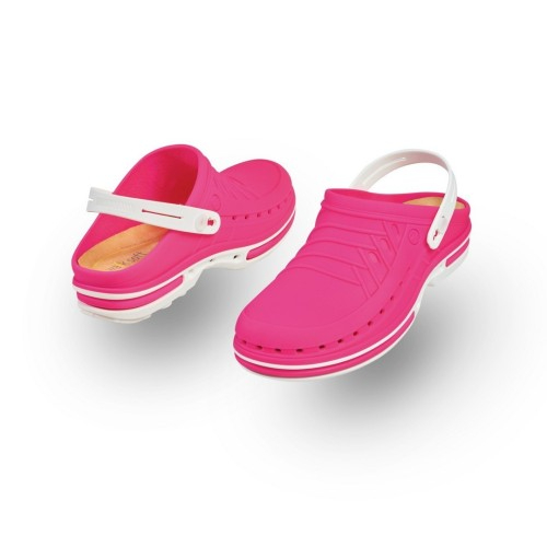 Soca WOCK CLOG com presilha e palmilha de conforto (37/38, FUXIA/BRAN)