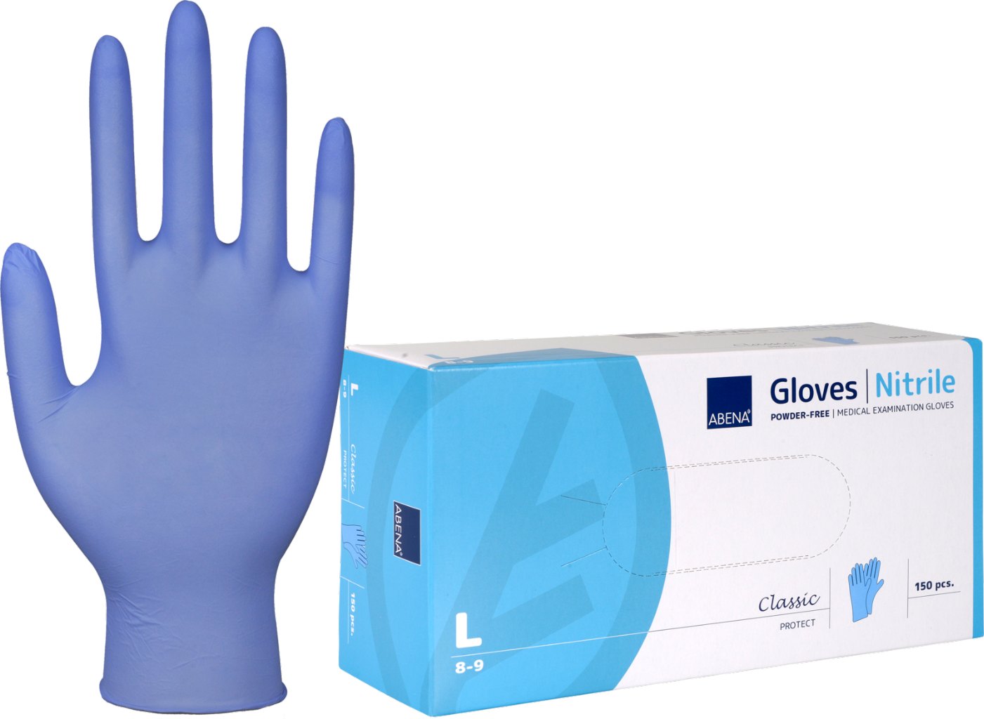 ABENA Luvas de Nitrilo L – 100 unidades