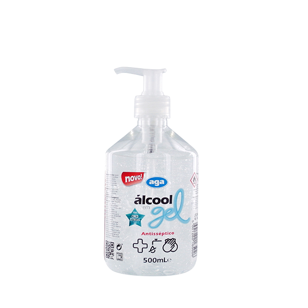 Alcool gel c/dispensador 500ml AGA