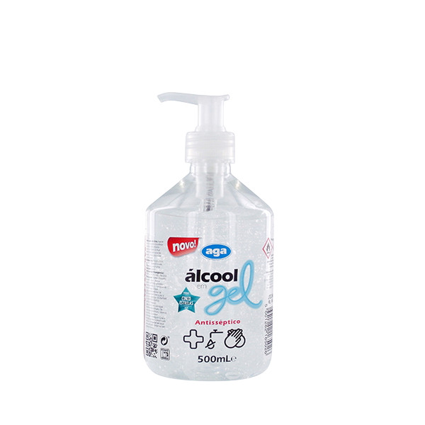 Alcool gel c/dispensador 500ml AGA