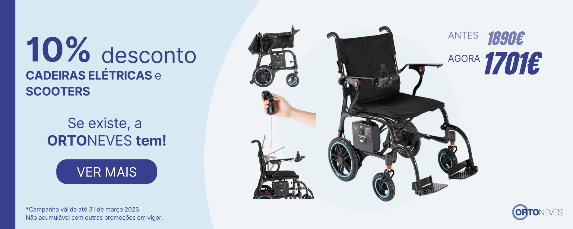 10% Promoção Cadeiras Elétricas e Scooters