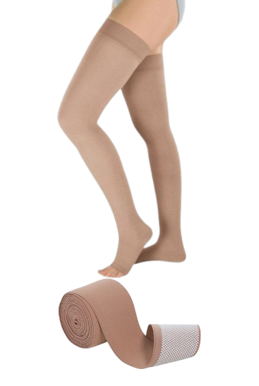 Meia Elástica Raiz da Coxa JUZO SOFT 2002 C/ Silicone Balance (II, CURTO, PE ABERTO)