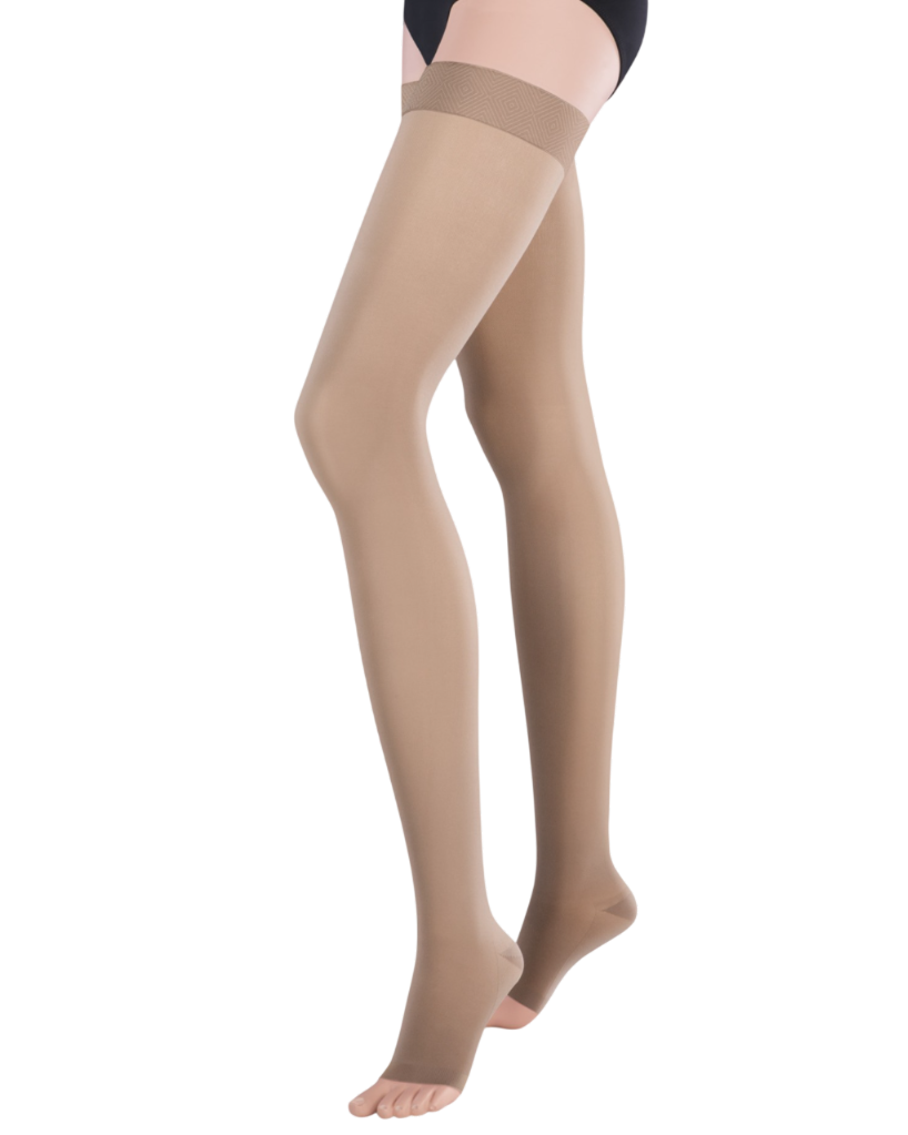 Meia Elástica Até a Raiz da Coxa JUZO Inspiration 2702 (PE ABERTO, III, CURTO)