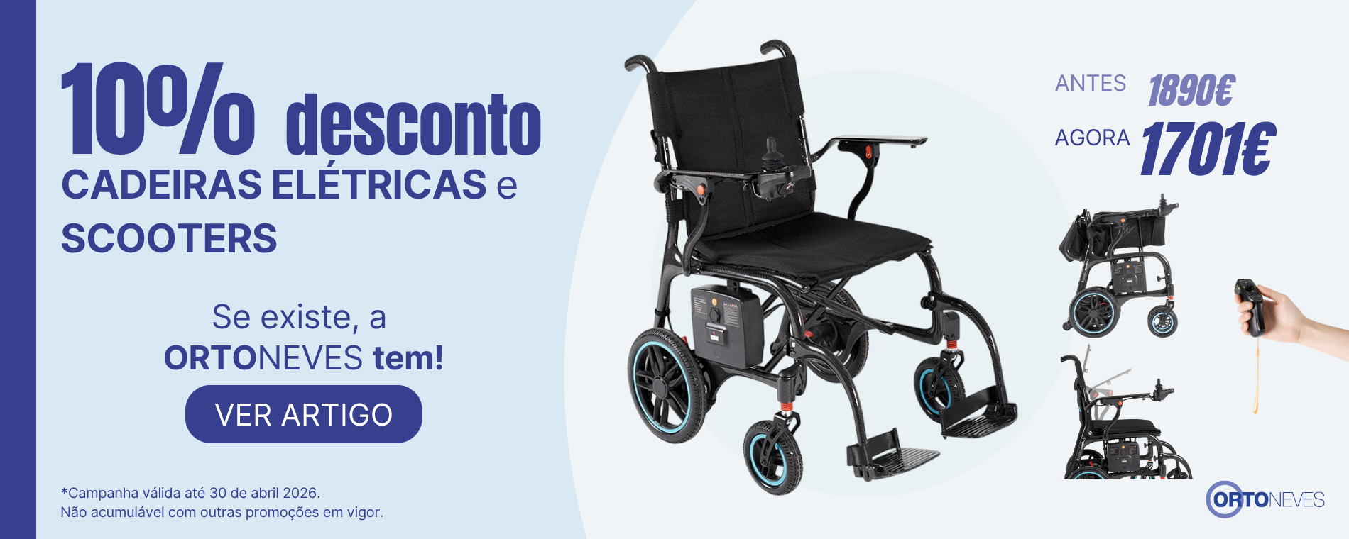 10% Desconto Cadeiras Elétricas e Scooters