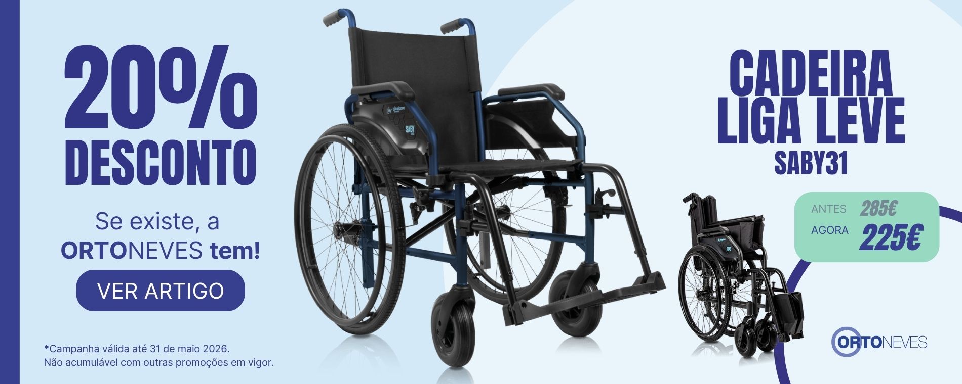 Saby 31 com rodas pneumáticas - 20% desconto