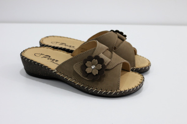 Chinelo Conforto Ortopedico de Senhora Flor (37, BEGE)