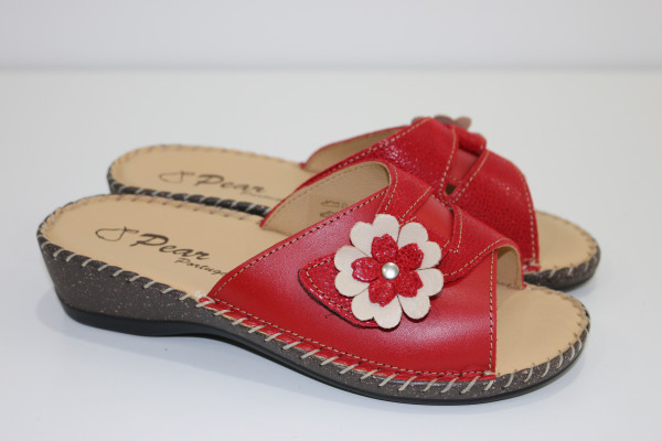 Chinelo Conforto Ortopedico de Senhora Flor (38, VERMELHO)