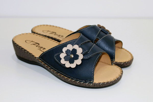 Chinelo Conforto Ortopedico de Senhora Flor (39, AZUL)