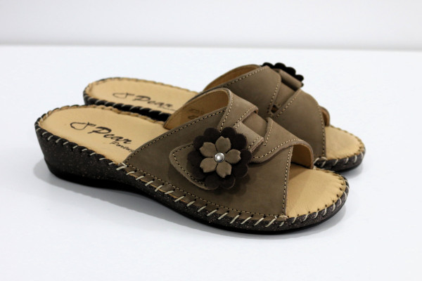 Chinelo Conforto Ortopedico de Senhora Flor (38, BEGE)