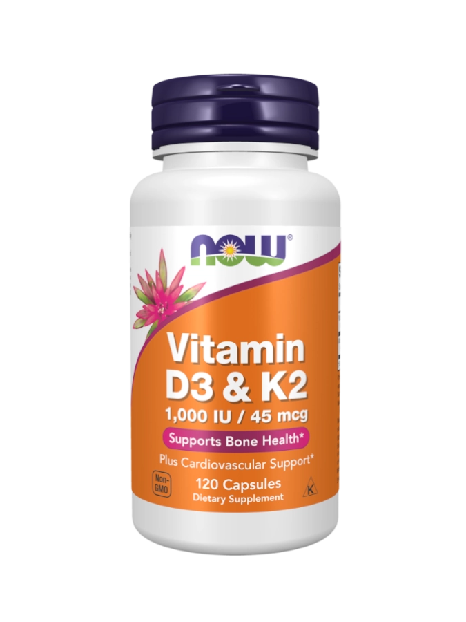 Vitamin D3 & K2 1000 UI / 45 mcg Now (120 Cápsulas)