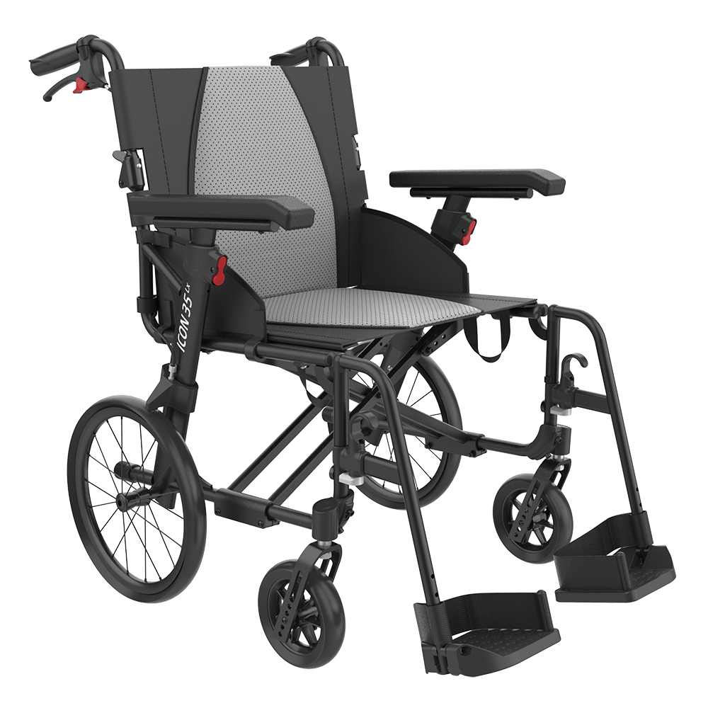 Cadeira de rodas manual Icon 35 V2-Lx roda14 45cm preto