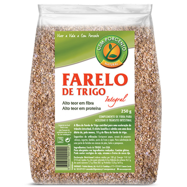 CEM POR CENTO FARELO DE TRIGO-dextrInado 250gr