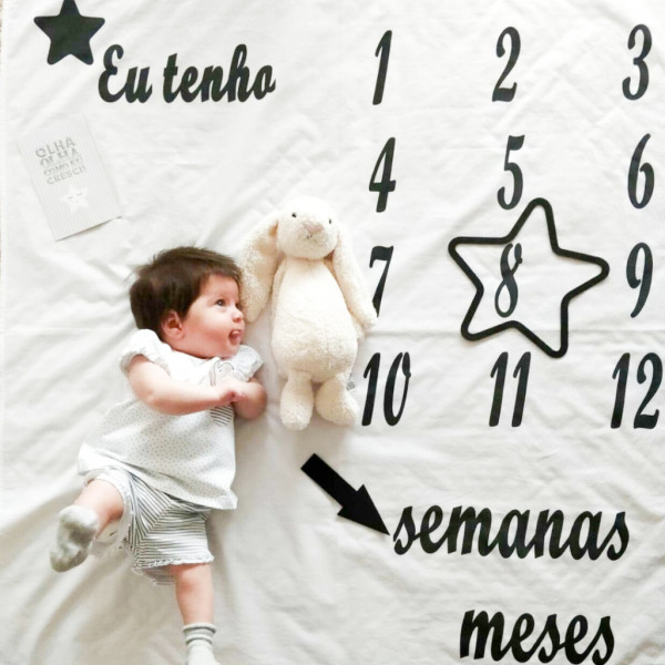 Lençol p/ fotofrafar crescimento Mime o Seu Bebe