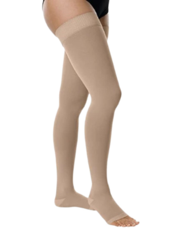 Meia elastica Basic Cl.2 até a Raiz da Coxa (.comprimento normal.pe aberto)