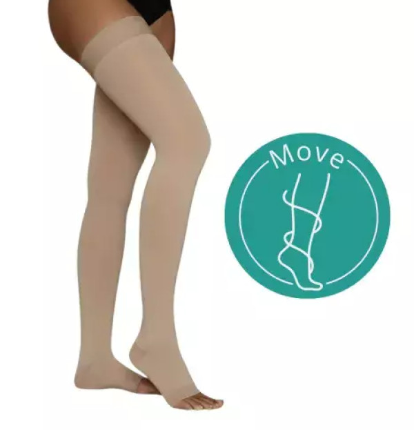 Meia Elástica Juzo Move AG - Silicone Balance (Pé Aberto) (II, CURTO, PE ABERTO)