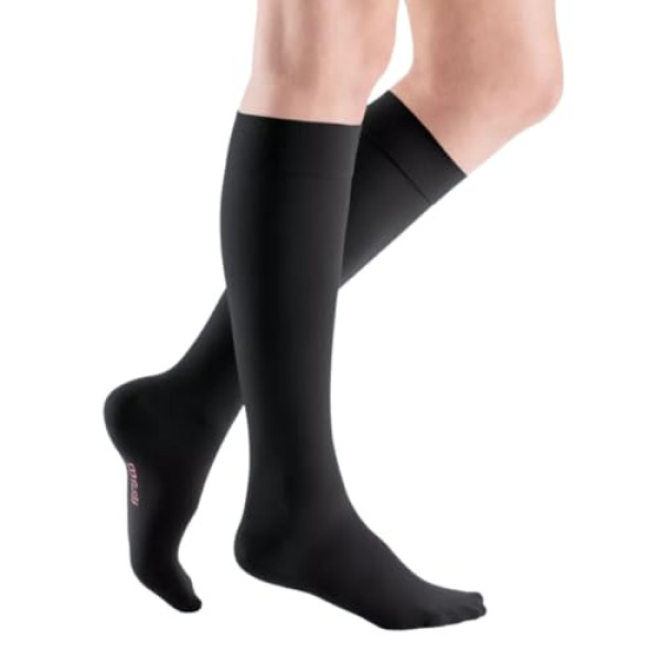 Meia elastica classe 3 até ao joelho ref 401 par (.) (III, PRETO)