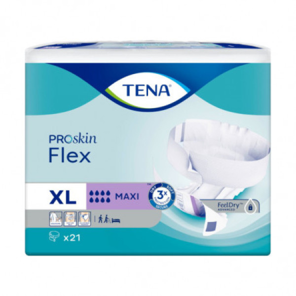 TENA ProSkin Flex MAXI: Fralda c/ cinto (T.XL) - 21 uni.