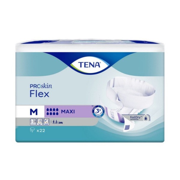 TENA ProSkin Flex MAXI: Fralda c/ cinto (T.M) - 22 uni.