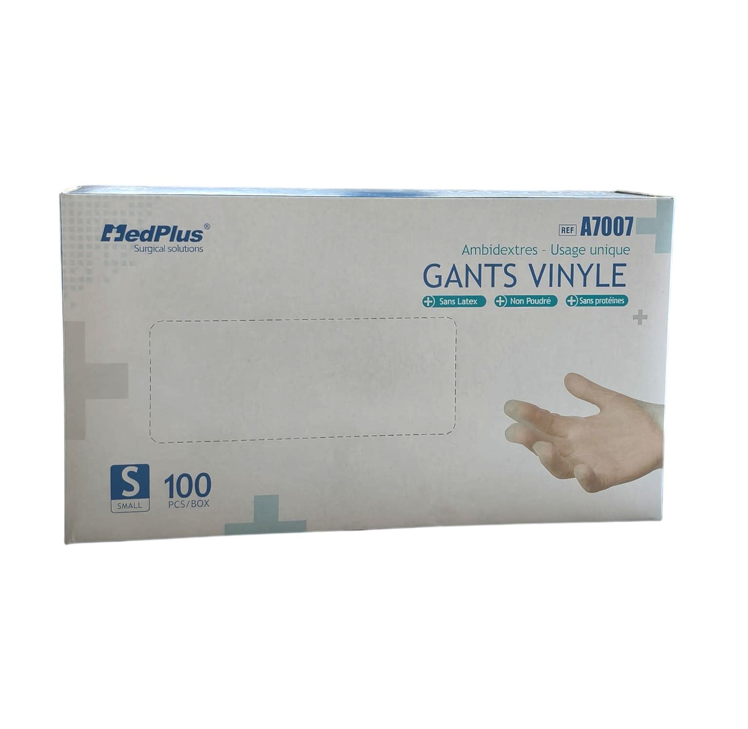 Luvas vinil s/pó S x100 MedPlus