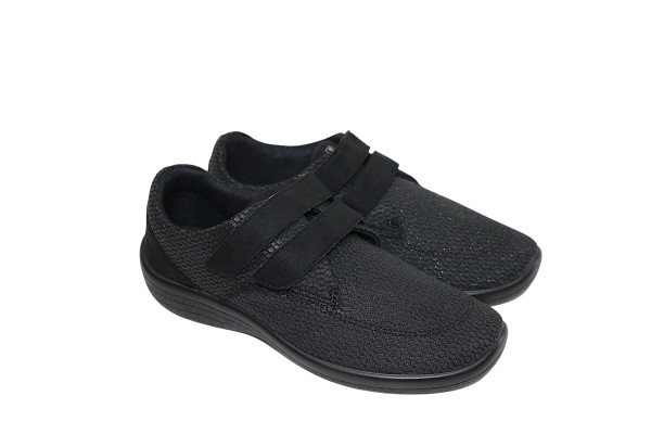 Sapato Conforto Arcopedico em Lytech com Duplo Velcro (36, Preto)