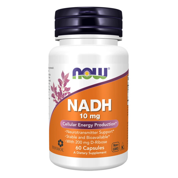 Suplemento Alimentar NADH 10 mg + Bioenergy Ribose 200 mg Now (60 Cápsulas)