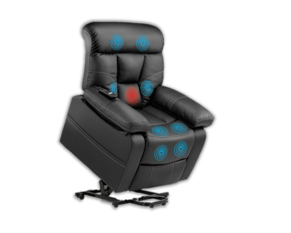 IMPERIAL - Poltrona "levanta pessoas" c/ Massagem e calor (Preto)
